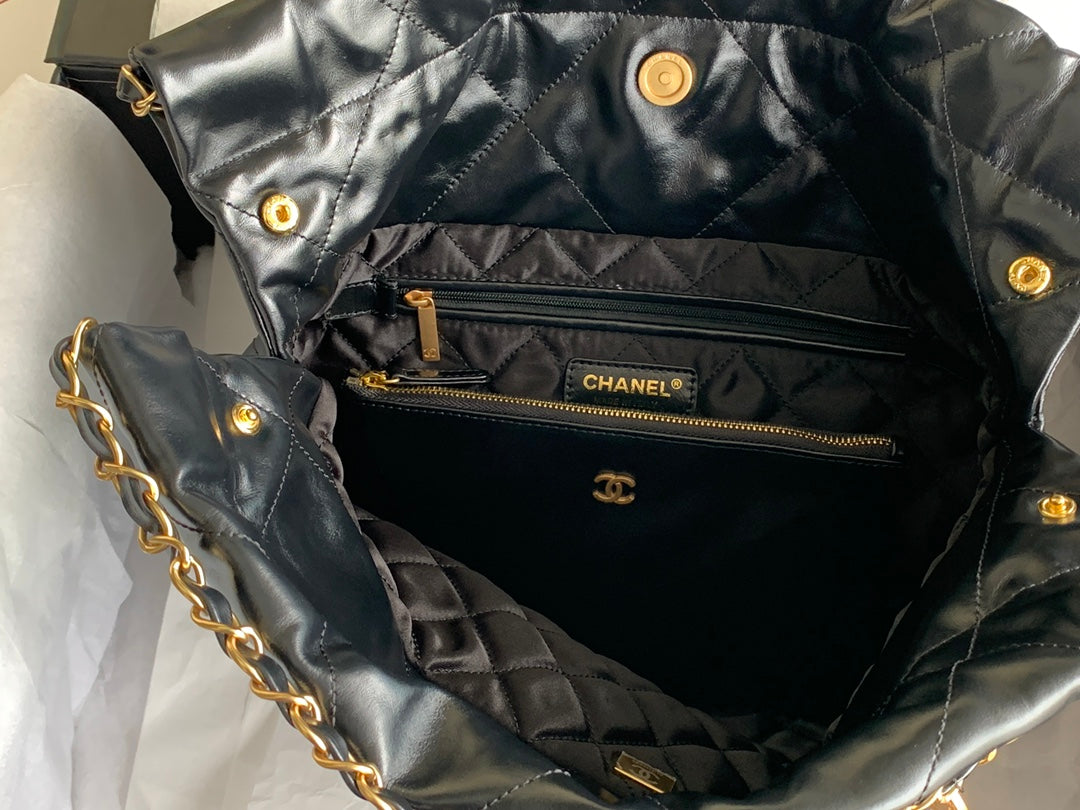 Chanel 22 Handbag AS3260# Black Bag 35x37x7cm