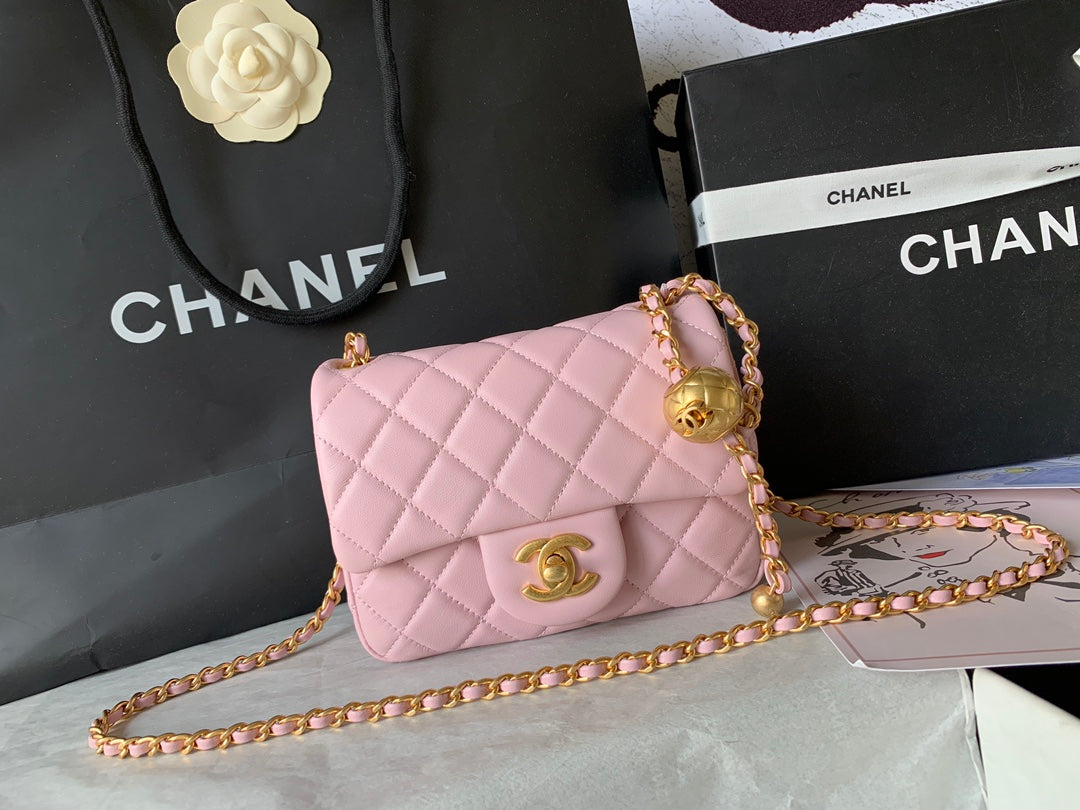 Chanel AS1786# Classic Bag 2020 Pink 18x13x7cm