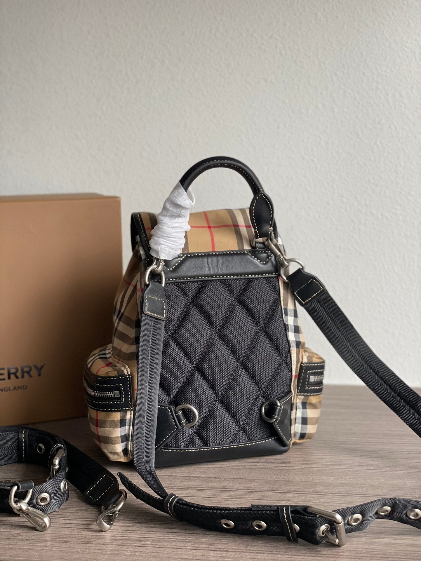 Burberry Vintage Check Canvas Backpack Small