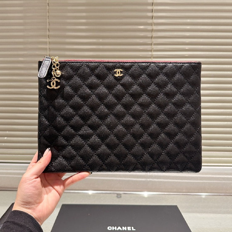 Chanel BlackGold Caviar Quilted Grand Bag