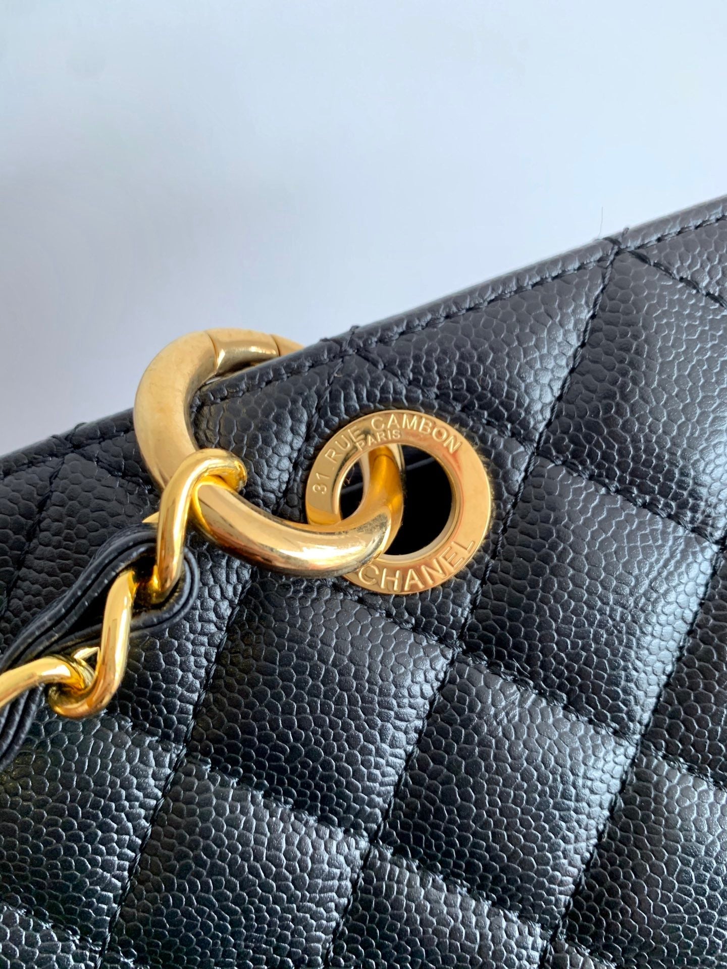 CHANEL BLACK CAVIAR GST GRAND SHOPPER TOTE BAG