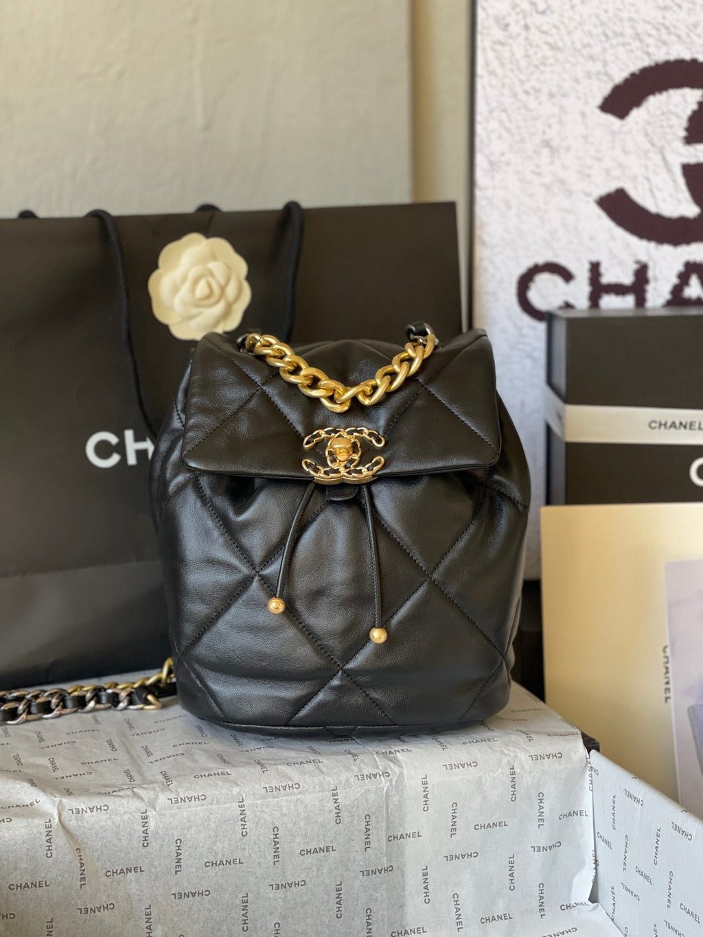 Chane1 24C 19Bag AS4223# Black 26x22x16cm
