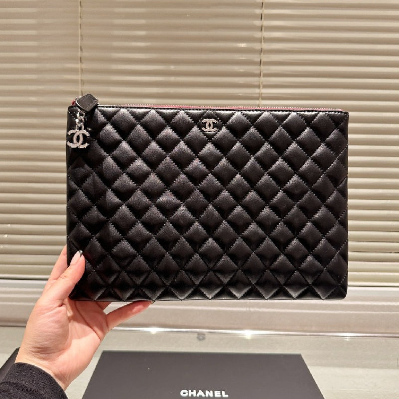 Chanel BlackGold Caviar Quilted Grand Bag