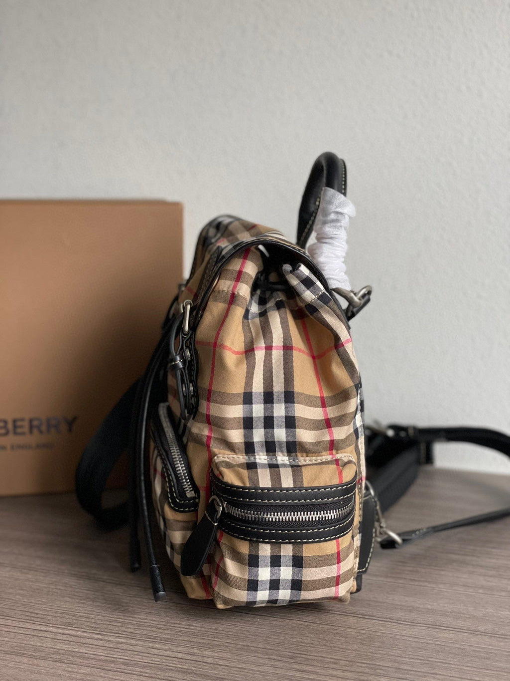 Burberry Vintage Check Canvas Backpack Small
