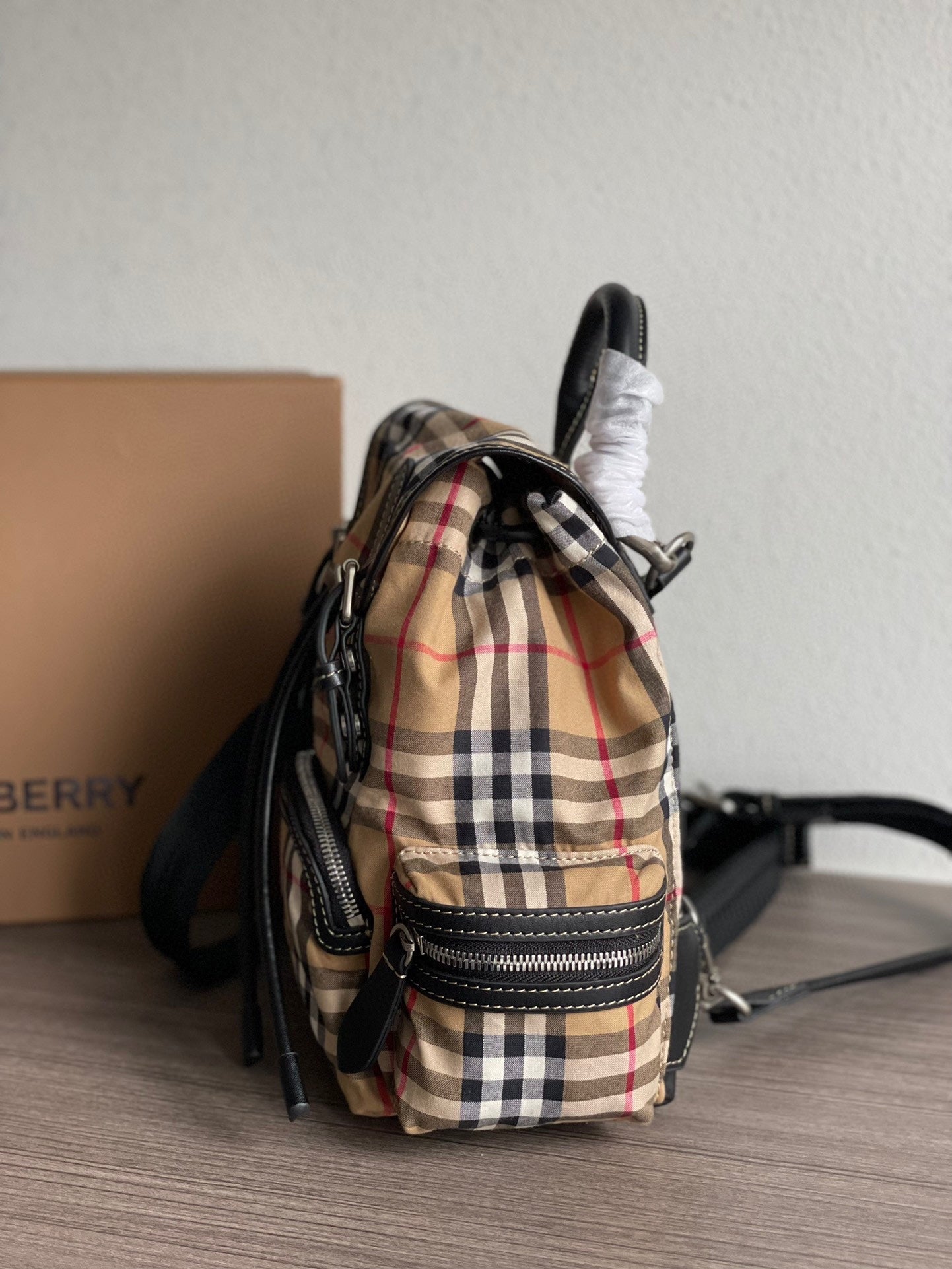 Burberry Vintage Check Canvas Backpack Small