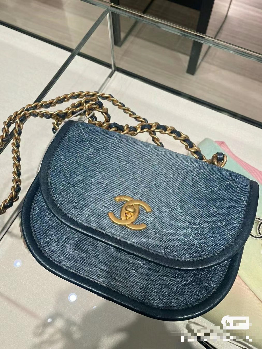 Chanel 24S small denim messenger bag BNIB full set