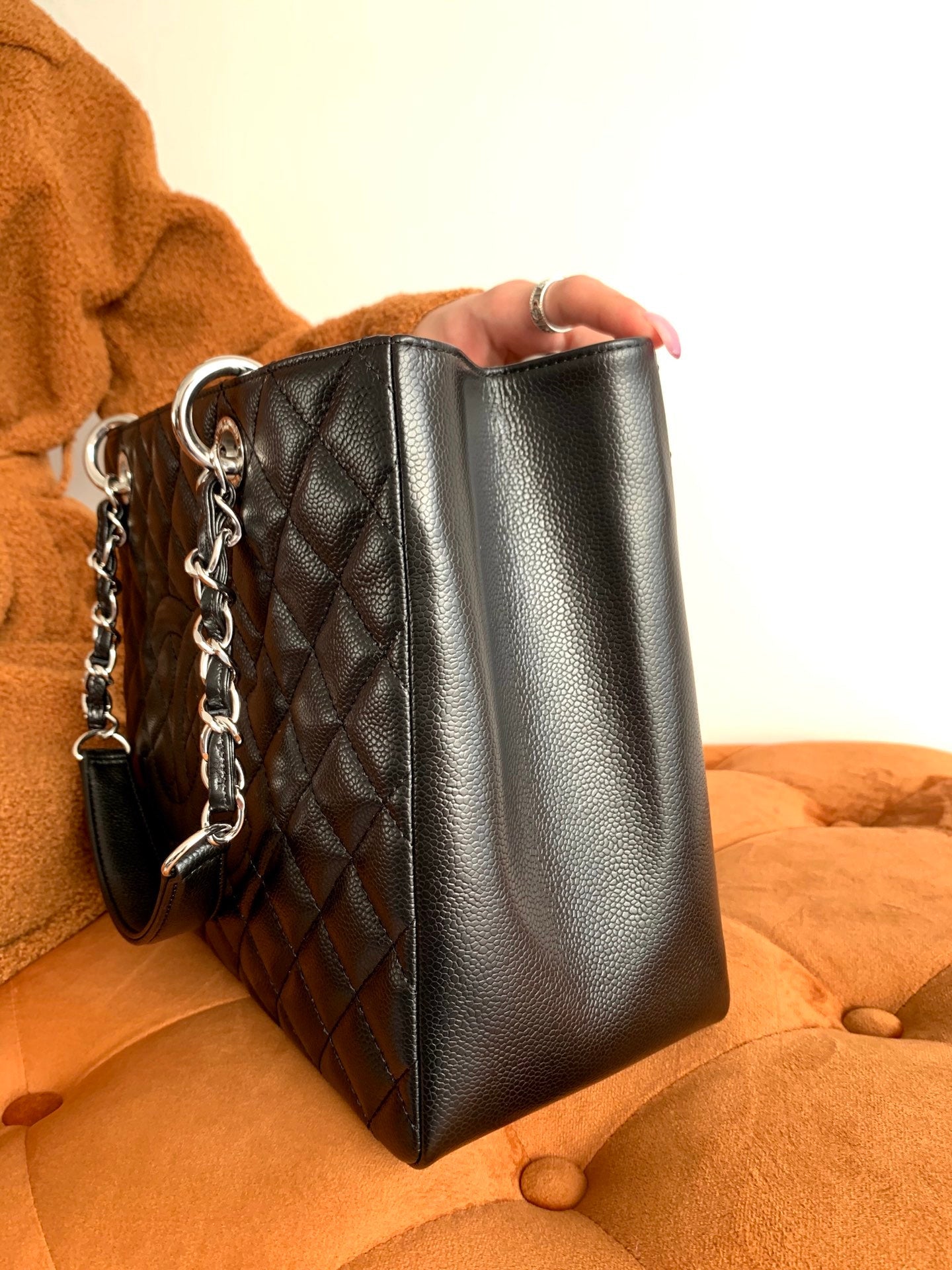 CHANEL BLACK CAVIAR GST GRAND SHOPPER TOTE BAG 34X24X12