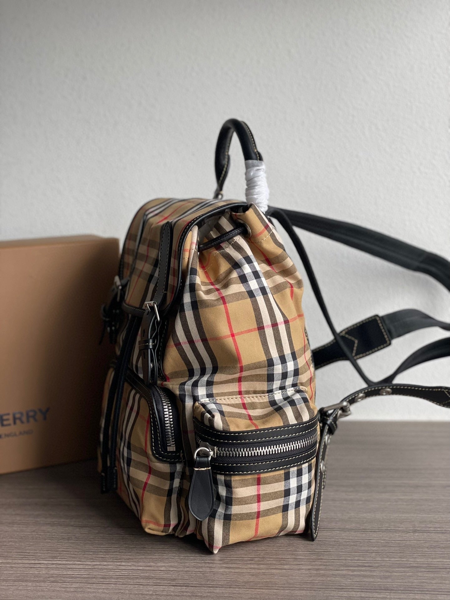 Burberry Vintage Check Canvas Backpack 22X33CM