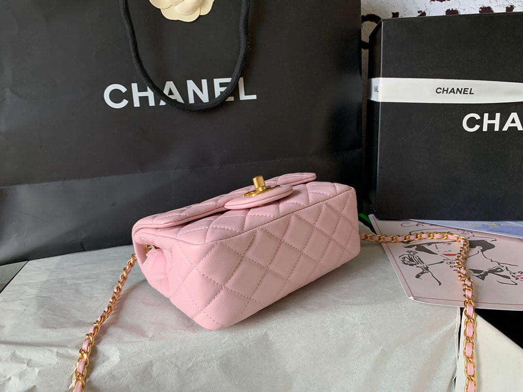 Chanel AS1786# Classic Bag 2020 Pink 18x13x7cm