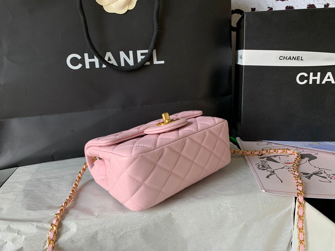 Chanel AS1786# Classic Bag 2020 Pink 18x13x7cm
