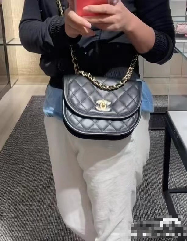 CHANEL Casual Style 2WAY Plain Leather Party Style Elegant Style