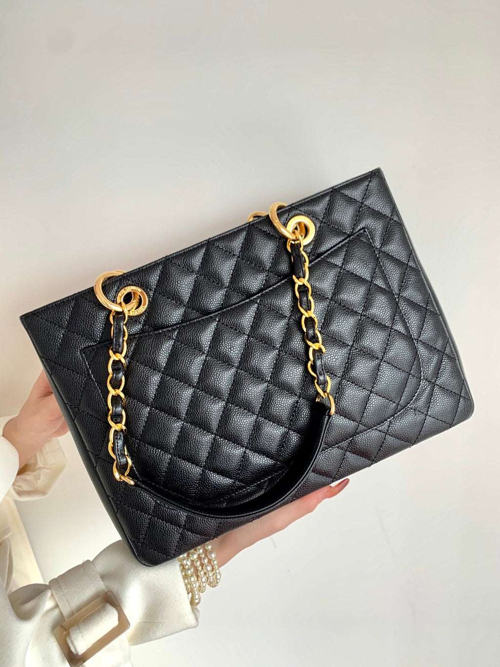 CHANEL BLACK CAVIAR GST GRAND SHOPPER TOTE BAG