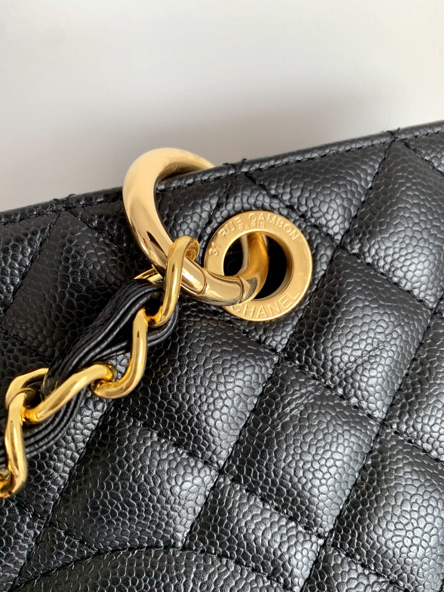 CHANEL BLACK CAVIAR GST GRAND SHOPPER TOTE BAG