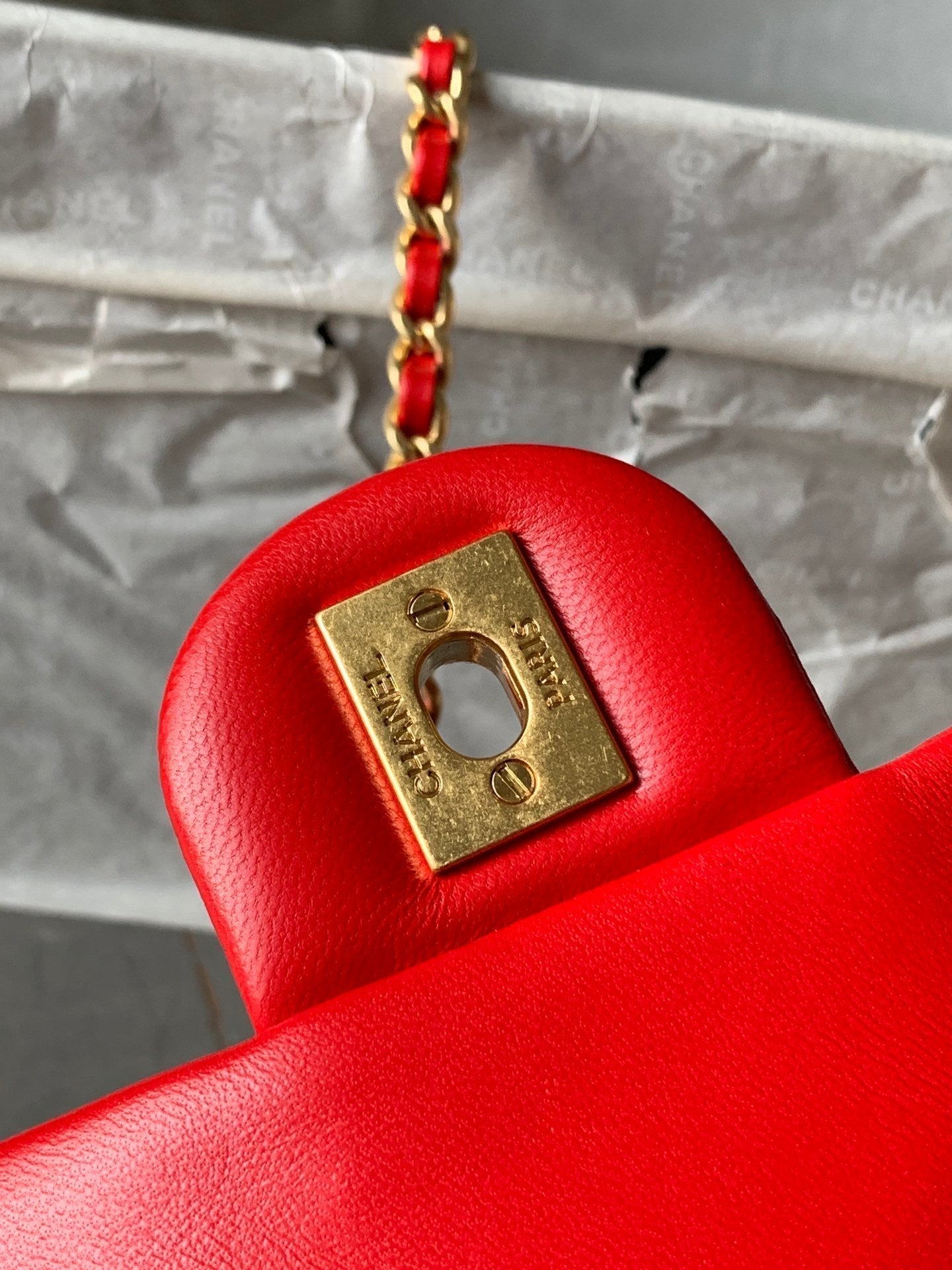 Chanel AS1786# Classic Bag 2020 Red 18x13x7cm
