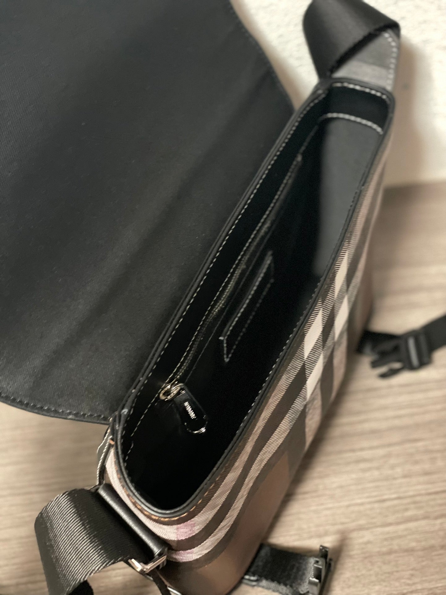 BURBERRY MESSENGER BIRCH CHECK BROWN BAG