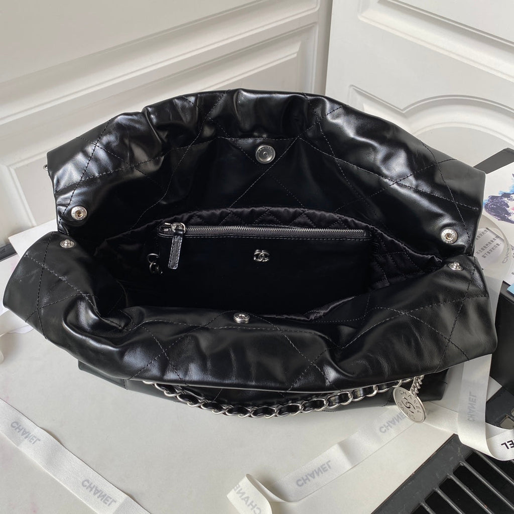 Chanel 22 bag 30×45×8cm BLACK AS4486
