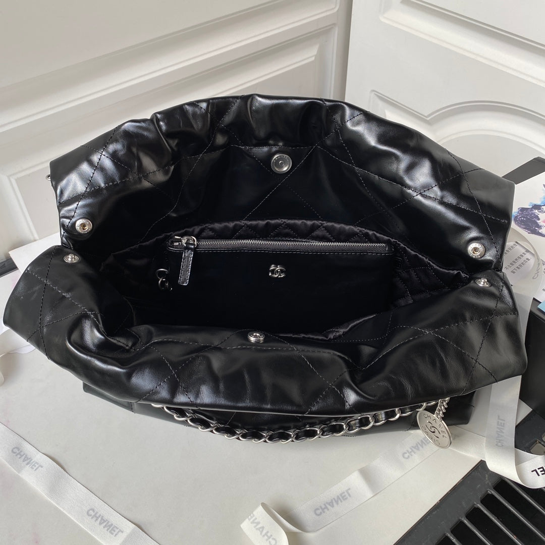 Chanel 22 bag 30×45×8cm BLACK AS4486