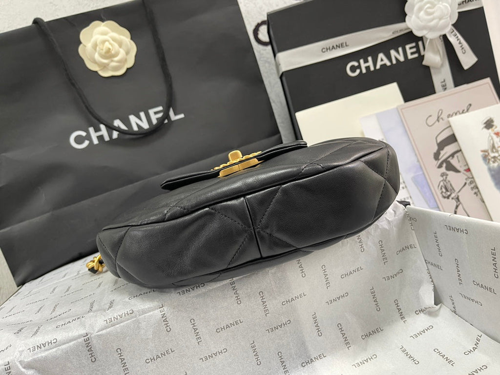 Chanel 19 Hobo Bag Black Quilted Lambskin AS4638