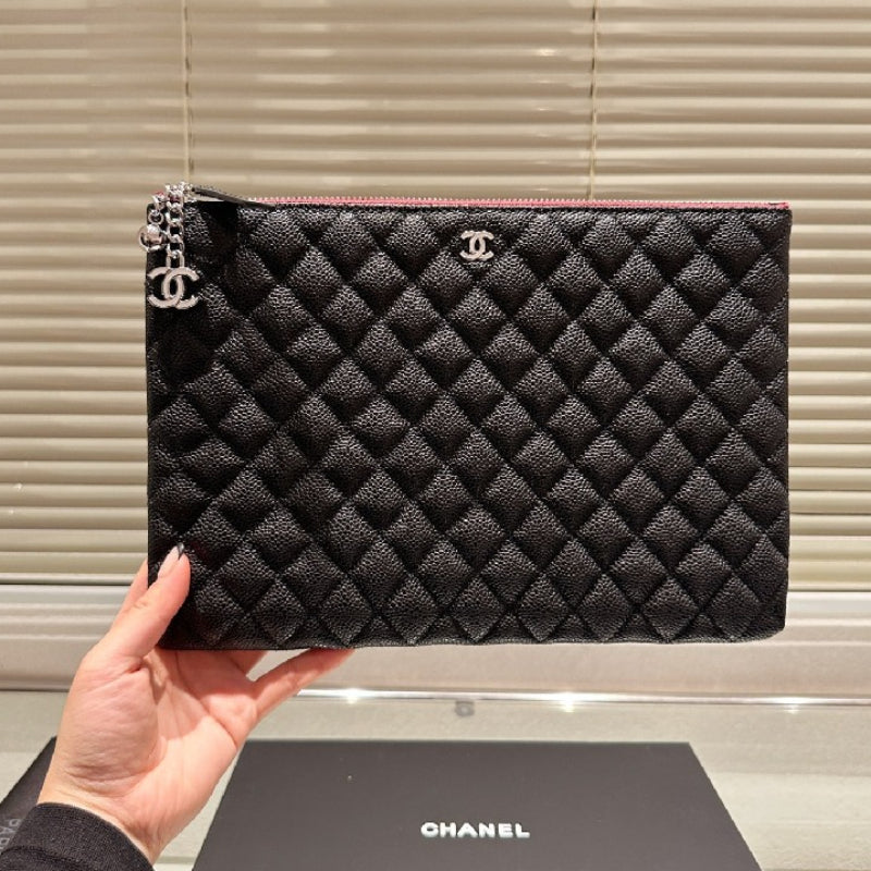 Chanel BlackGold Caviar Quilted Grand Bag