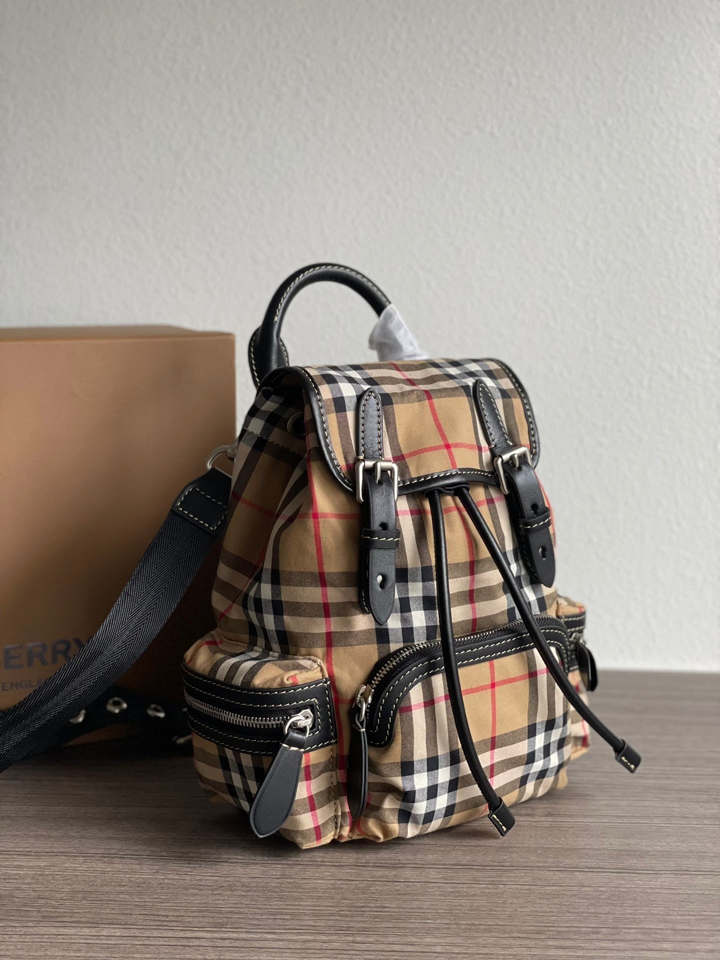 Burberry Vintage Check Canvas Backpack Small