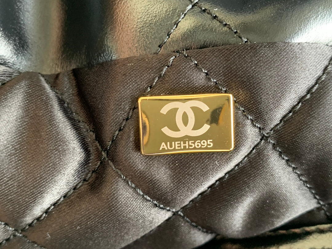 Chanel 22 Handbag AS3260# Black Bag 35x37x7cm