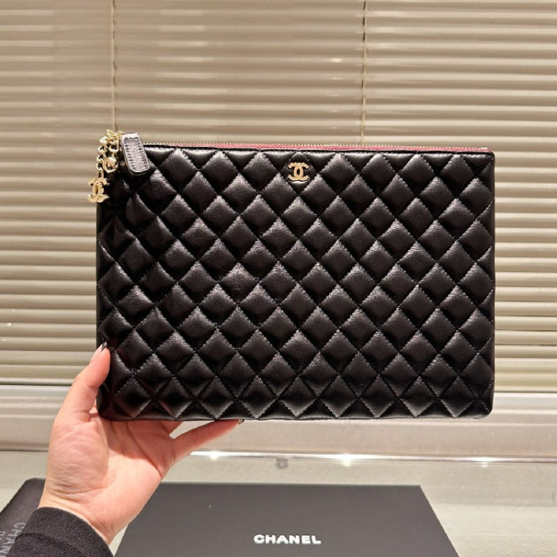 Chanel BlackGold Caviar Quilted Grand Bag