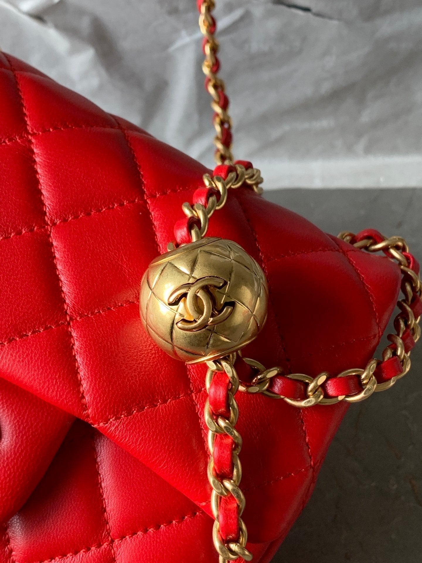 Chanel AS1786# Classic Bag 2020 Red 18x13x7cm