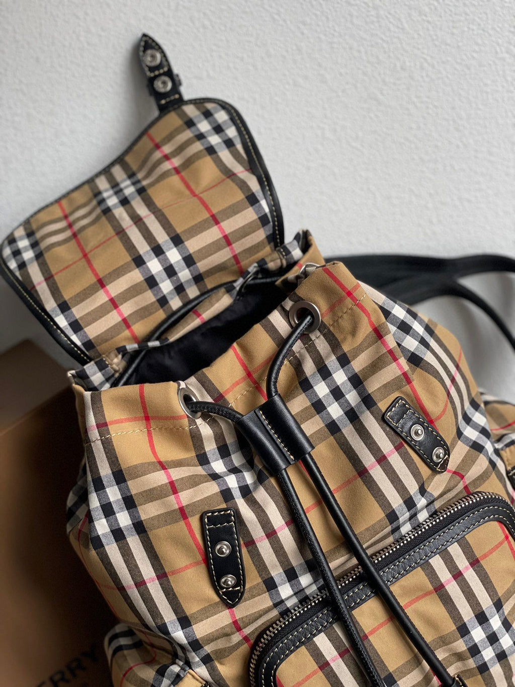 Burberry Vintage Check Canvas Backpack 22X33CM