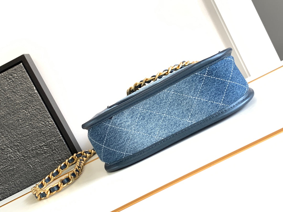 CHANEL Casual Style Denim Chain Plain Leather Party Style