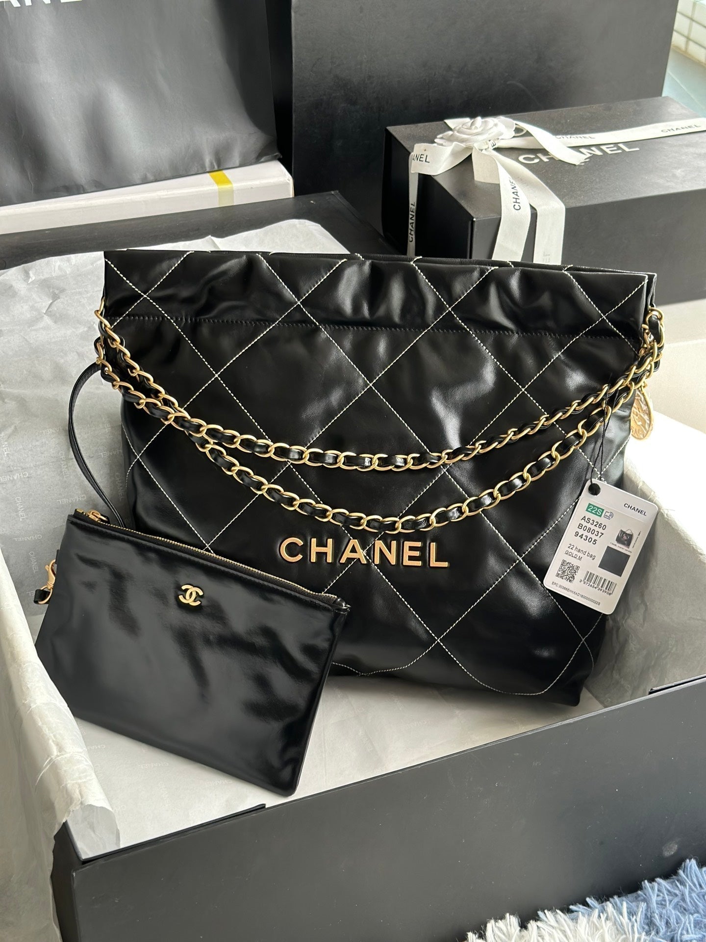 Chanel 2022 Bag AS3260# Black 35x37x7cm