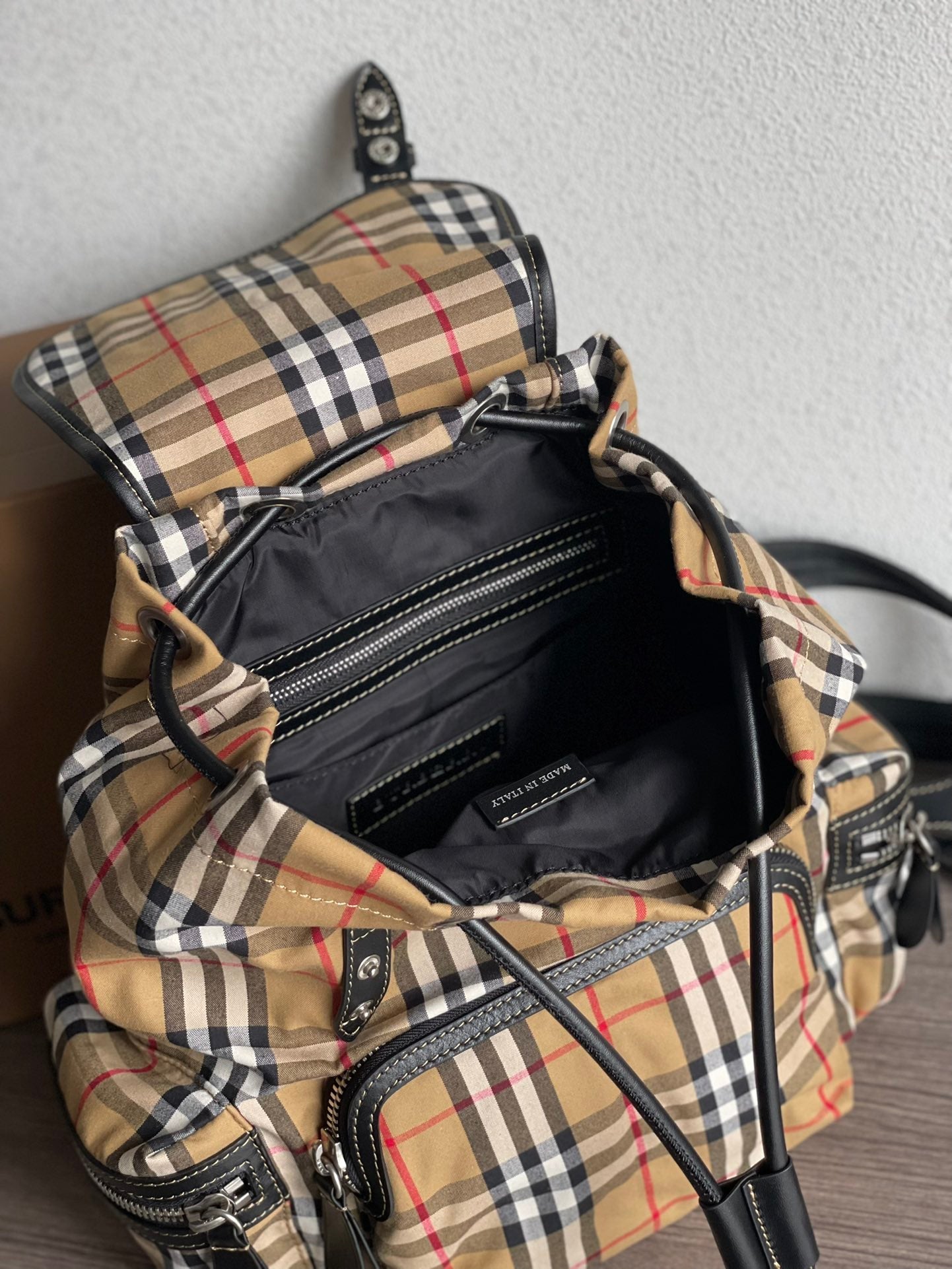 Burberry Vintage Check Canvas Backpack 22X33CM