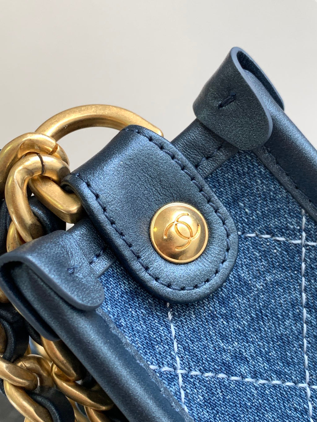 CHANEL Casual Style Denim Chain Plain Leather Party Style