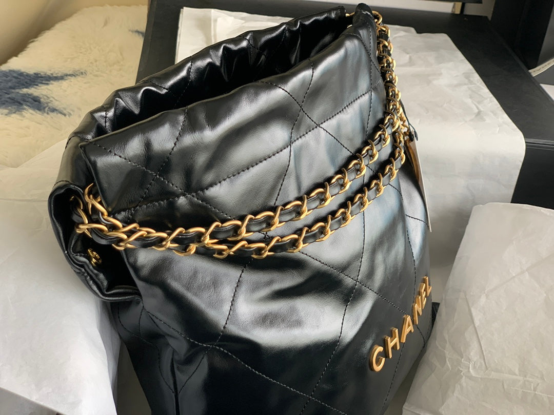 Chanel 22 Handbag AS3260# Black Bag 35x37x7cm