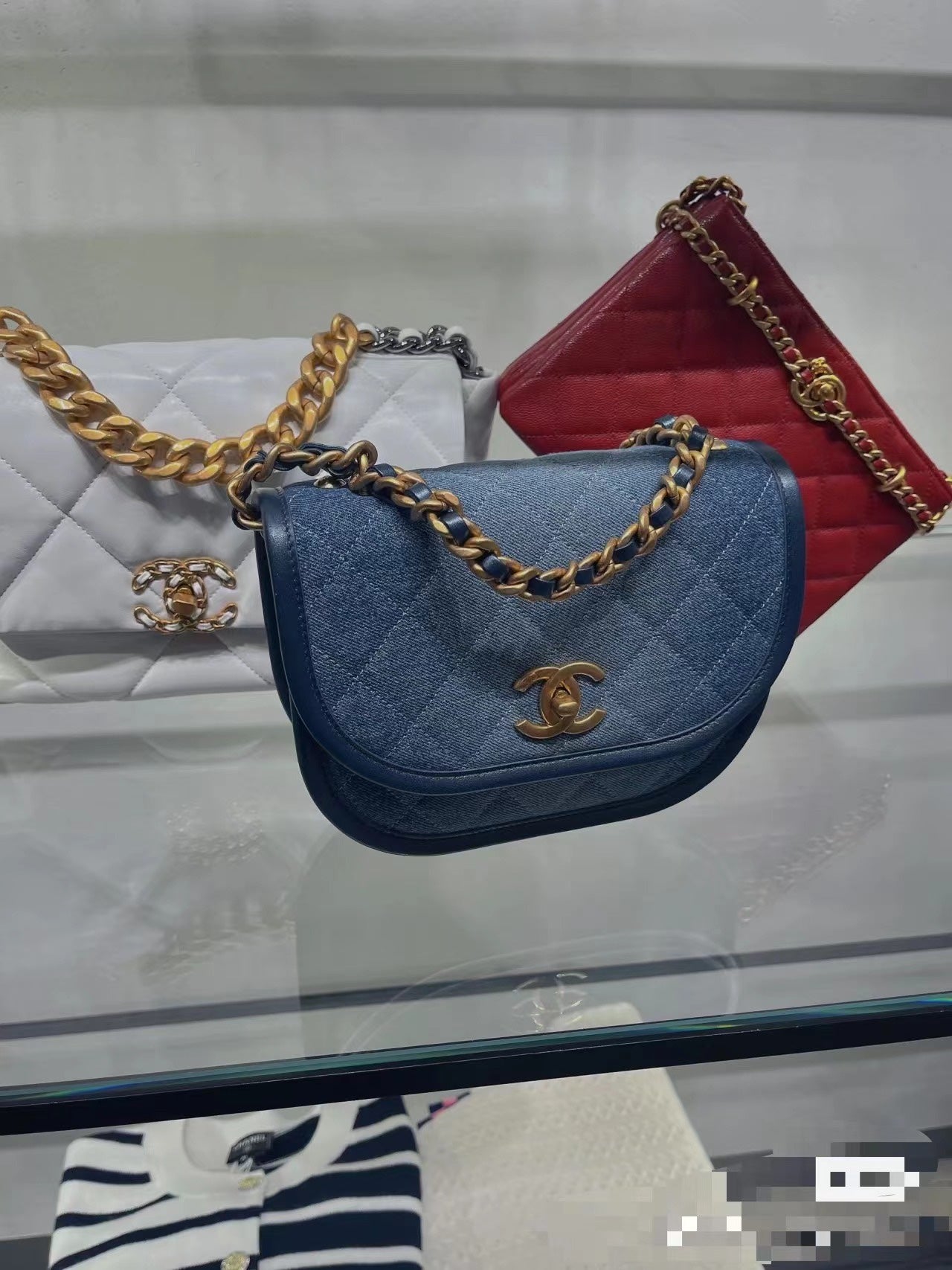 Chanel 24S small denim messenger bag BNIB full set